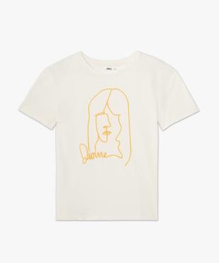Tee-shirt femme à manches courtes avec motif brodé vue4 - GEMO(FEMME PAP) - GEMO