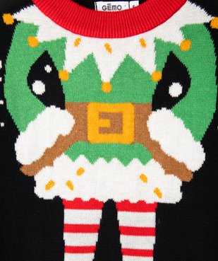 Pull de Noël avec motif lutin fille vue2 - GEMO (ENFANT) - GEMO
