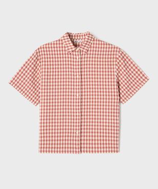 Chemise manches courtes à carreaux fille vue1 - GEMO (JUNIOR) - GEMO