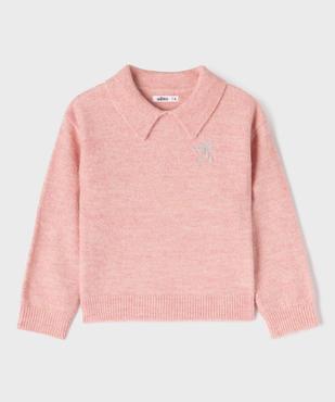 Pull à col chemise en maille chinée fille vue1 - GEMO (ENFANT) - GEMO