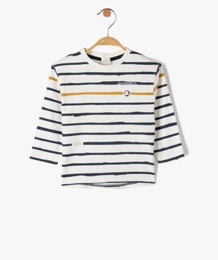 Tee-shirt bébé garçon rayé à manches longues - LuluCastagnette vue2 - LULUCASTAGNETTE - GEMO