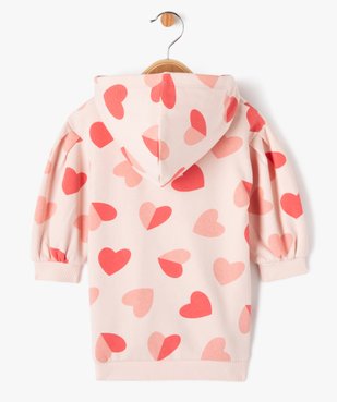 Robe sweat en maille douillette imprimée bébé fille vue3 - GEMO 4G BEBE - GEMO