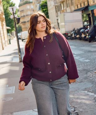 Jean wide leg en coton stretch taille ajustable femme grande taille vue4 - GEMO 4G GT - GEMO