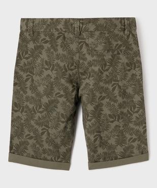 Bermuda coupe chino regular en coton imprimé garçon vue3 - GEMO (JUNIOR) - GEMO