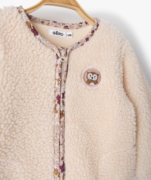 Sweat bébé fille en sherpa avec fermeture zippée vue2 - GEMO(BEBE DEBT) - GEMO