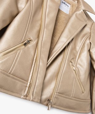 Blouson biker en cuir imitation fille vue6 - GEMO (ENFANT) - GEMO