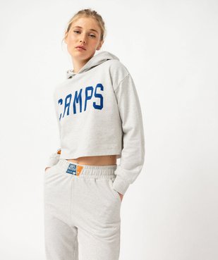 Sweat à capuche court chiné femme - Camps United vue2 - CAMPS - GEMO