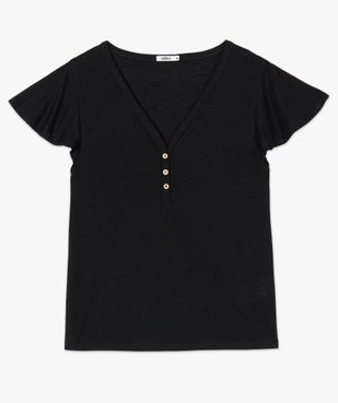 Tee-shirt femme manches courtes effet volant vue4 - GEMO(FEMME PAP) - GEMO