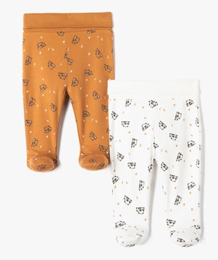 Pantalon bébé en maille souple imprimée pandas avec pieds (lot de 2) vue1 - GEMO 4G BEBE - GEMO