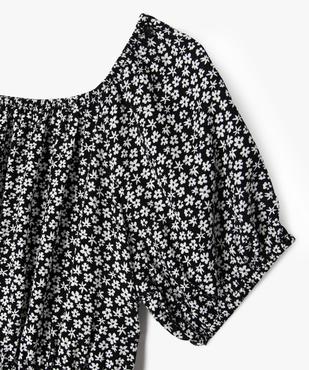 Robe courte et fleurie à manches ballons fille vue2 - GEMO 4G FILLE - GEMO