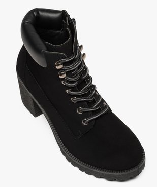 Boots femme à talon et semelle crantée vue5 - GEMO(URBAIN) - GEMO
