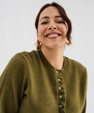 Gilet à col rond aux finitions froncées femme grande taille vue2 - GEMO (G TAILLE) - GEMO