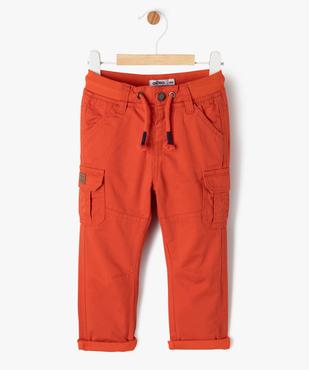 Pantalon coupe cargo doublé avec taille élastique bébé garçon  vue1 - GEMO(BEBE DEBT) - GEMO