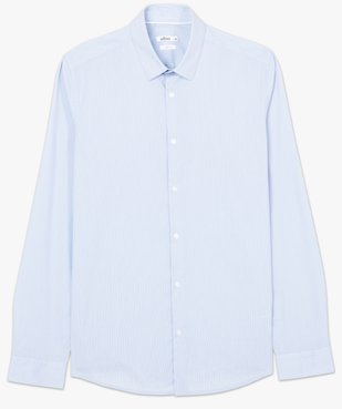 Chemise homme rayée coupe slim en coton stretch vue4 - GEMO (HOMME) - GEMO