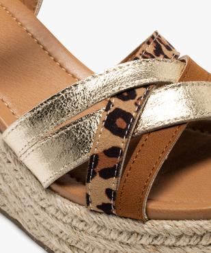 Sandales à talon compensé en corde et brides croisées femme vue7 - FOLLOW ME G4G - GEMO