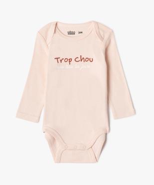 Body manches longues en coton à messages bébé (lot de 3) vue5 - GEMO 4G BEBE - GEMO
