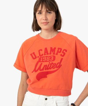 Sweat femme court à manches courtes – Camps United vue1 - CAMPS UNITED - GEMO