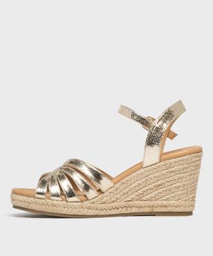 Sandales compensées en toile métallisée femme - Valentina Baldano vue3 - VALENTINA BALDA - GEMO