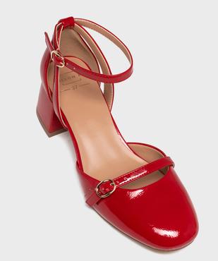 Escarpins vernis à bout arrondi avec bride cheville femme - Follow Me vue5 - FOLLOW ME - GEMO