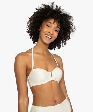 Haut de maillot de bain femme à paillettes forme bandeau vue1 - GEMO (PLAGE) - GEMO