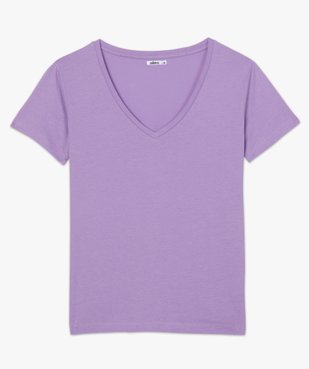 Tee-shirt femme à col V et manches courtes vue4 - GEMO(FEMME PAP) - GEMO