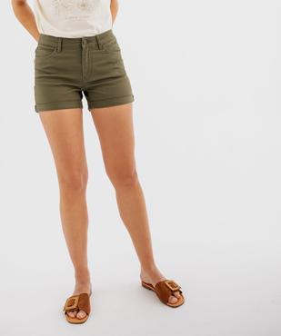 Short en coton stretch avec revers cousus femme vue4 - GEMO 4G FEMME - GEMO