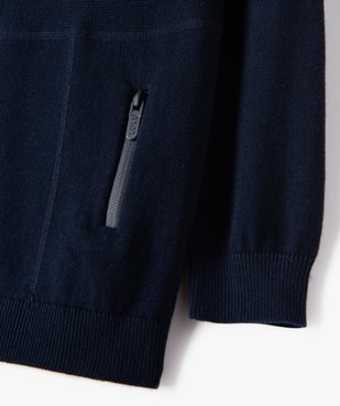Pull garçon avec col châle et zip fantaisie – Lulu Castagnette vue4 - LULUCASTAGNETTE - GEMO