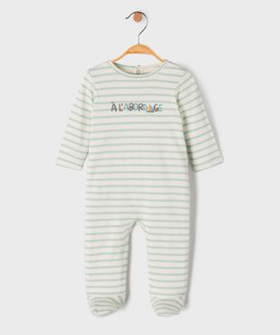Pyjama dors bien en coton rayé bébé vue1 - GEMO 4G BEBE - GEMO