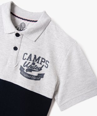 Polo à manches courtes bicolore garçon - Camps United vue2 - CAMPS UNITED - GEMO