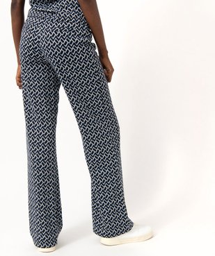 Pantalon large en maille à motifs graphiques femme vue3 - GEMO(FEMME PAP) - GEMO