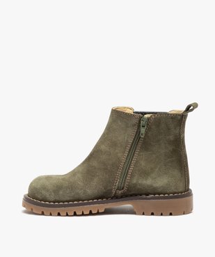 Boots garçon style Chelsea dessus en cuir uni – NA! vue3 - NA! - GEMO