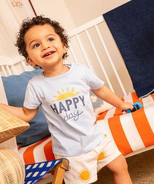 Pyjashort 2 pièces à motif soleil bébé garçon vue3 - GEMO 4G BEBE - GEMO