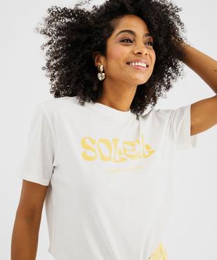 Tee-shirt manches courtes avec inscriptions femme vue5 - GEMO 4G FEMME - GEMO