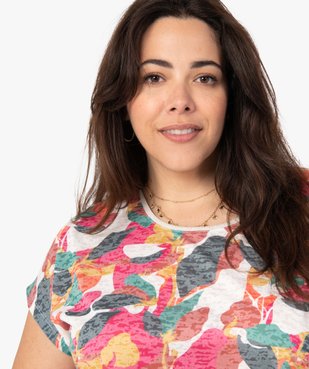 Tee-shirt femme grande taille avec col pailleté vue2 - GEMO (G TAILLE) - GEMO