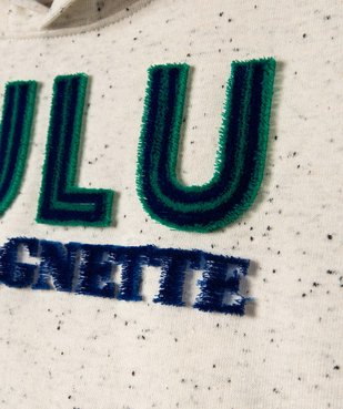 Sweat garçon à capuche avec inscription en relief - LuluCastagnette vue3 - LULUCASTAGNETTE - GEMO