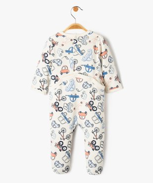 Pyjama bébé en jersey et peluche avec ouverture pont-dos vue4 - GEMO(BB COUCHE) - GEMO
