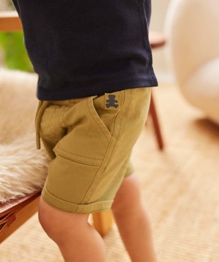 Bermuda bébé garçon en toile stretch et grandes poches - LuluCastagnette vue5 - LULUCASTAGNETTE - GEMO