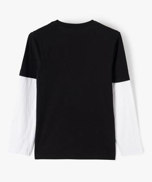 Tee-shirt manches longues superposé garçon vue4 - GEMO (JUNIOR) - GEMO