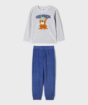 Pyjama en velours 2 pièces bicolore motif chien garçon vue2 - GEMO (ENFANT) - GEMO