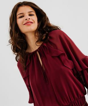 Robe longue à volants en voile femme vue2 - GEMO(FEMME PAP) - GEMO