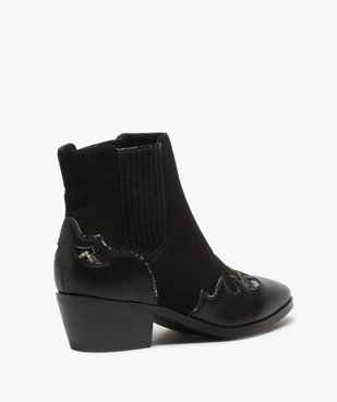 Boots femme style santiags multimatières à col élastiqué vue4 - Nikesneakers (CASUAL) - Nikesneakers