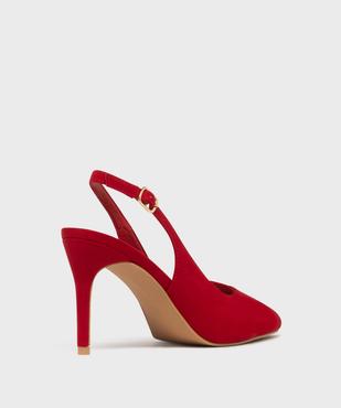 Escarpins slingbacks en suédine à talon aiguille et bout pointu femme - Valentina Baldano vue4 - VALENTINA BALDA - GEMO