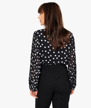 Blouse femme à manches plissées et motif pois vue3 - GEMO(FEMME PAP) - GEMO