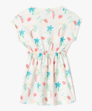 Robe à manches courtes imprimée en coton fille vue3 - GEMO 4G FILLE - GEMO