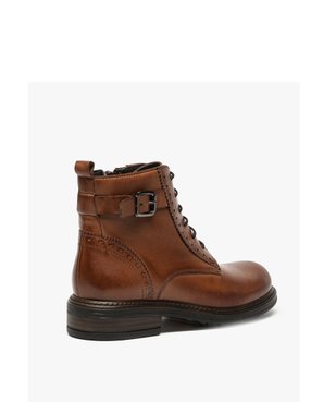 Boots fille zippées dessus cuir uni avec bordures perforées vue4 - GEMO (ENFANT) - GEMO