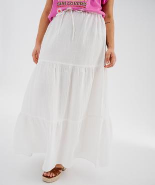 Jupe longue et ample en gaze de coton femme grande taille vue1 - GEMO (G TAILLE) - GEMO