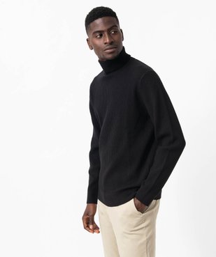 Pull en maille côtelée à col roulé homme vue1 - GEMO (HOMME) - GEMO