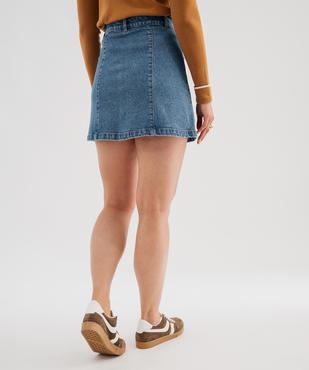 Jupe en jean courte coupe trapèze à boutons femme - LuluCastagnette vue2 - LULU CASTAGNETTE G4G D - GEMO