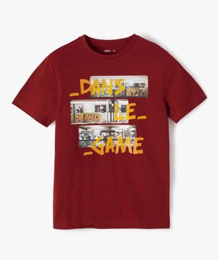 Tee-shirt garçon à manches courtes imprimé streetwear vue1 - GEMO (JUNIOR) - GEMO