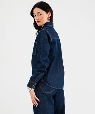 Chemise en jean en toile épaisse femme vue4 - GEMO 4G FEMME - GEMO